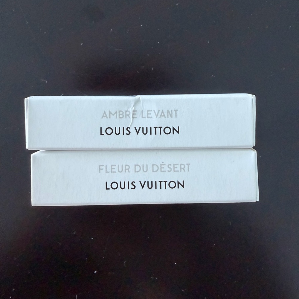 Louis Vuitton Sample Boxes in White with Black Text
